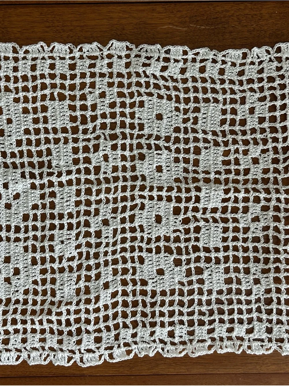 Handmade White Crochet Table Runner